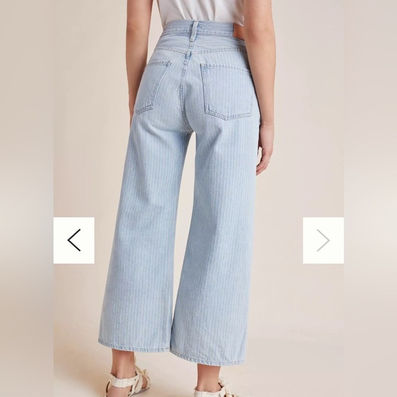 CITIZENS OF HUMANITY Sacha Wide Leg High Rise Crop Laguna Stripe Size 30 - Picture 2 of 16